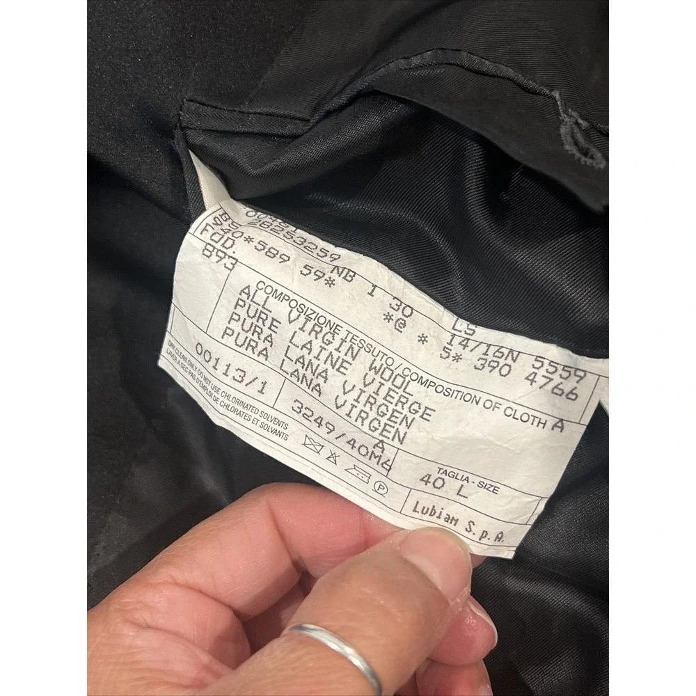 Lubiam 1911 120's Men's 100% Virgin Wool Blazer Size 40L  Color Black Italy
